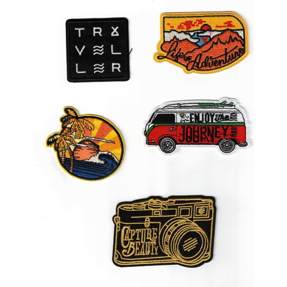 Adventure Traveler Explorer Journey DIY  Embroidered Iron-on Patch